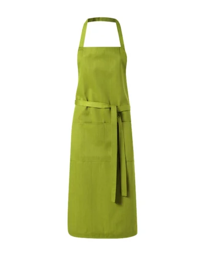 Grembiule Viera lungo con 2 tasche, twill robusto 100x70 cm oliva