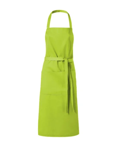 Grembiule Viera lungo con 2 tasche, twill robusto 100x70 cm Lime