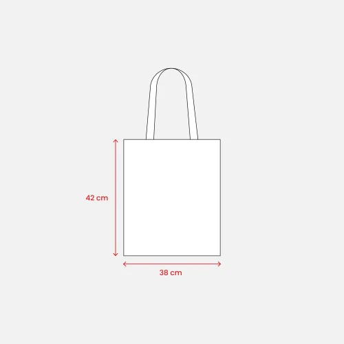 Borsa shopper GRS in cotone riciclato, manici colorati 38x42 cm