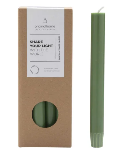 Candele Matcha Dinner Originalhome in cera naturale set 10 pezzi