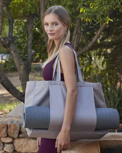 Earthaware Organic Yoga Tote Bag naturale con manici lunghi