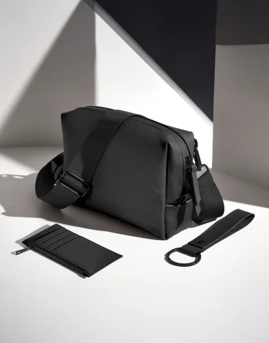 Portachiavi anello in PU opaco recyclato, stile minimalista