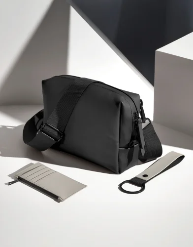 Portachiavi anello in PU opaco recyclato, stile minimalista
