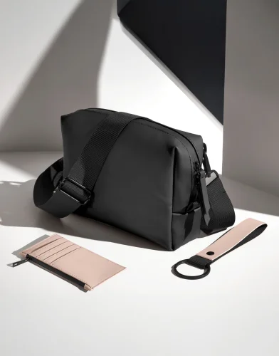 Portachiavi anello in PU opaco recyclato, stile minimalista