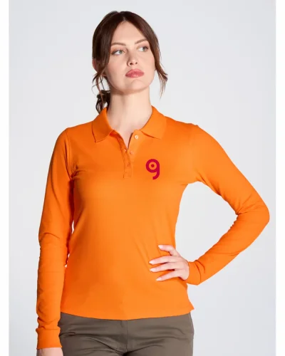 Polo donna manica lunga cotone