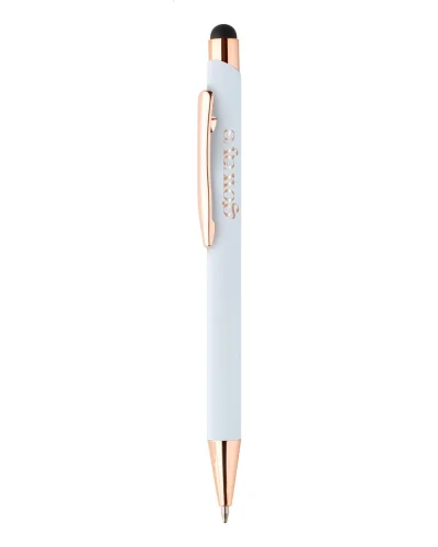 Penna Auros oro rosa in alluminio riciclato, refill blu