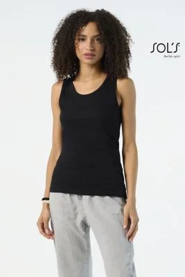 Jane Canotta donna 100% cotone, girocollo ampio, taglio sartoriale
