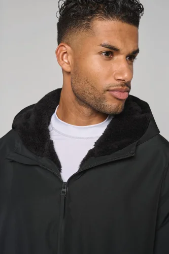 Parka lungo foderato in sherpa unisex