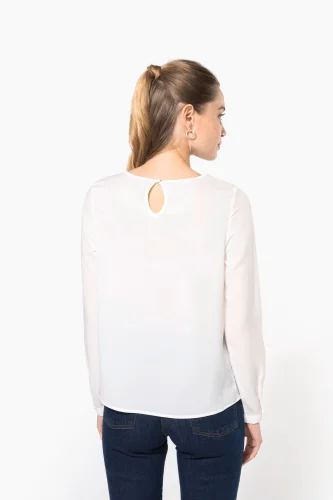 Blusa donna crêpe manica lunga