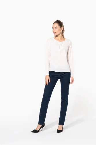 Blusa donna crêpe manica lunga