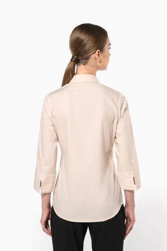 Camicia popeline policotone donna maniche 3/4 facile da lavare