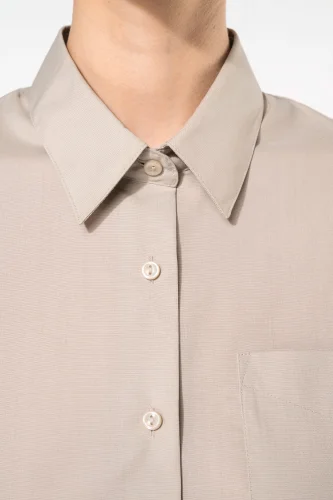 Camicia popeline policotone donna maniche corte facile da lavare