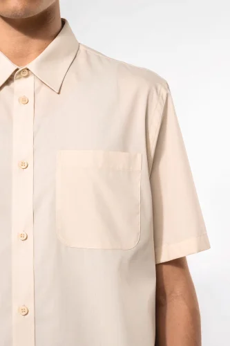 Camicia popeline policotone uomo maniche corte facile da lavare