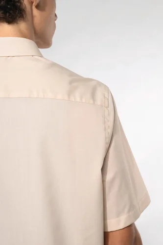 Camicia popeline policotone uomo maniche corte facile da lavare