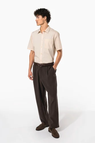 Camicia popeline policotone uomo maniche corte facile da lavare