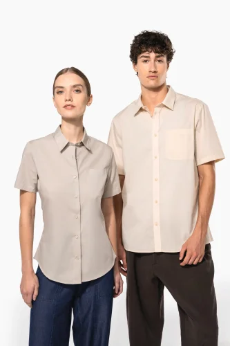 Camicia popeline policotone uomo maniche corte facile da lavare