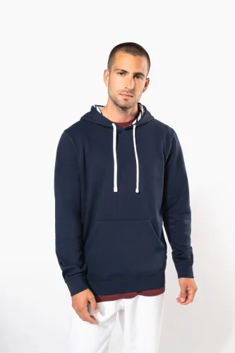 Felpa unisex con cappuccio a contrasto con motivi