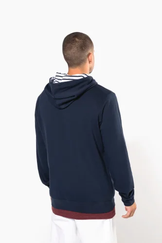 Felpa unisex con cappuccio a contrasto con motivi