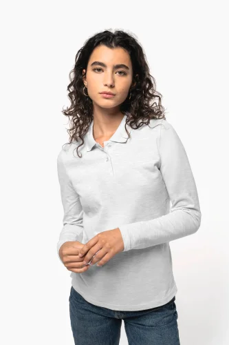 Polo piqué donna manica lunga