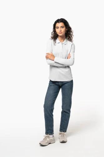 Polo piqué donna manica lunga
