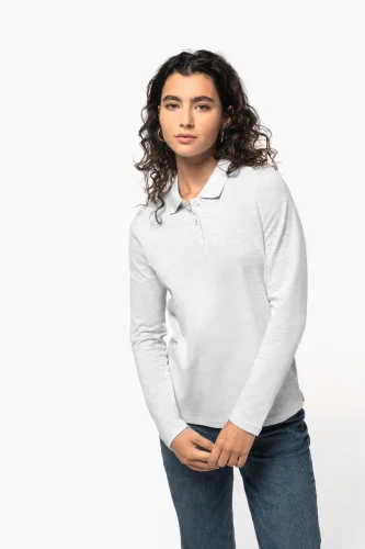 Polo piqué donna manica lunga
