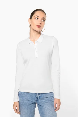 Polo piqué donna manica lunga