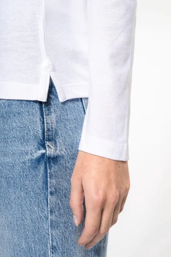 Polo piqué donna manica lunga