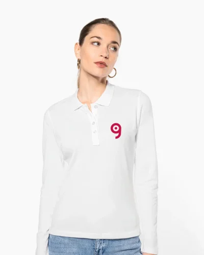 Polo piqué donna manica lunga