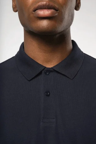 Polo uomo in piqué biologico 180 a maniche lunghe