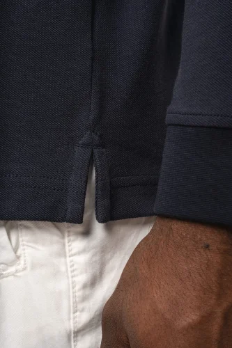 Polo uomo in piqué biologico 180 a maniche lunghe