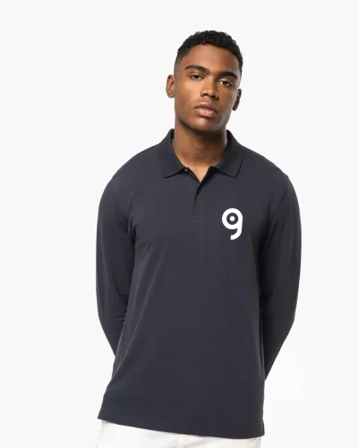 Polo uomo in piqué biologico 180 a maniche lunghe
