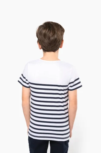 T-shirt bambino in stile marinaro bio girocollo