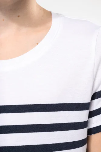 T-shirt bambino in stile marinaro bio girocollo