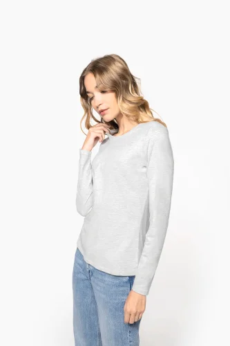 T-shirt donna manica lunga girocollo