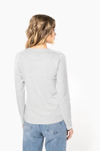 T-shirt donna manica lunga girocollo