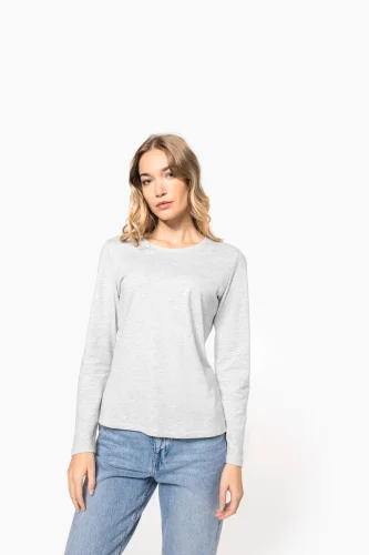T-shirt donna manica lunga girocollo