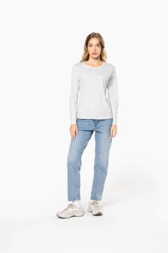 T-shirt donna manica lunga girocollo