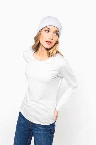 T-shirt donna maniche lunghe girocollo