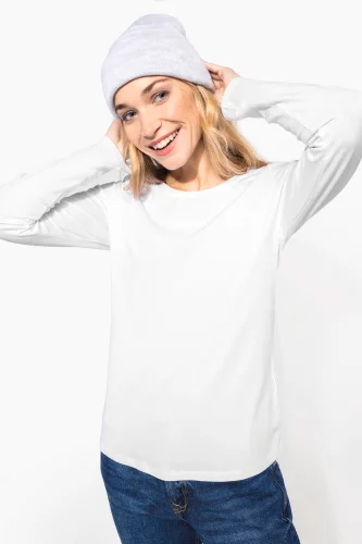 T-shirt donna maniche lunghe girocollo