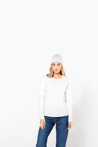 T-shirt donna maniche lunghe girocollo