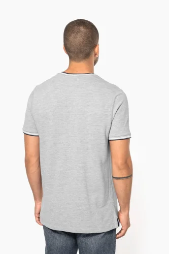 T-shirt piqué uomo scollo a v