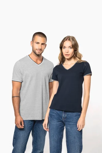 T-shirt piqué uomo scollo a v