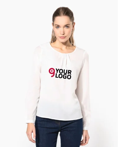 Blusa donna crêpe manica lunga