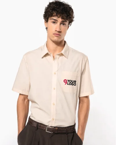 Camicia popeline policotone uomo maniche corte facile da lavare