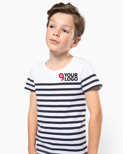 T-shirt bambino in stile marinaro bio girocollo