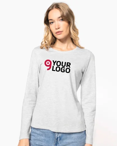 T-shirt donna manica lunga girocollo