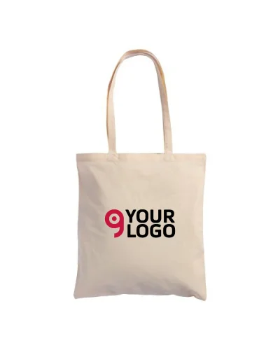 Borsa shopper a tinta unita in cotone riciclato da 220 g/m2