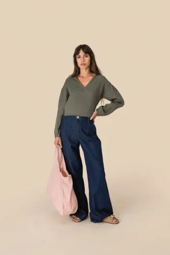 Blusa donna in lino