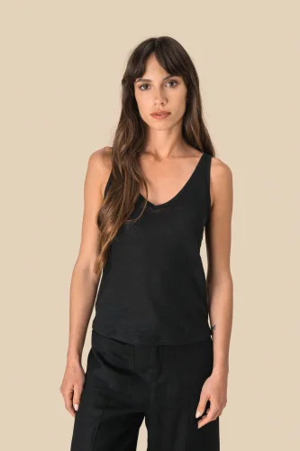 Canotta donna in lino