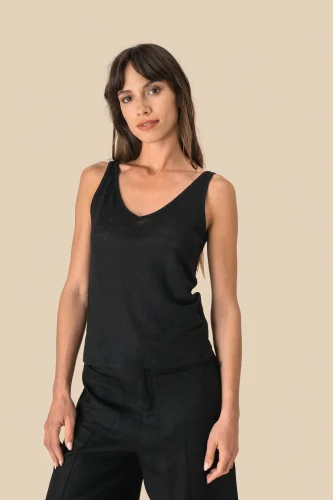 Canotta donna in lino